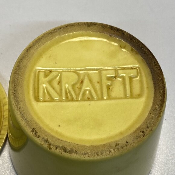 Vtg Kraft Yellow Butter Crock w/ Lid Refrigerator Bowl Pottery Kitchen Ware - Picture 10 of 10